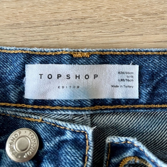 TOPSHOP Editor Straight leg jeans in bright mid blue wash - Picture 7 of 9